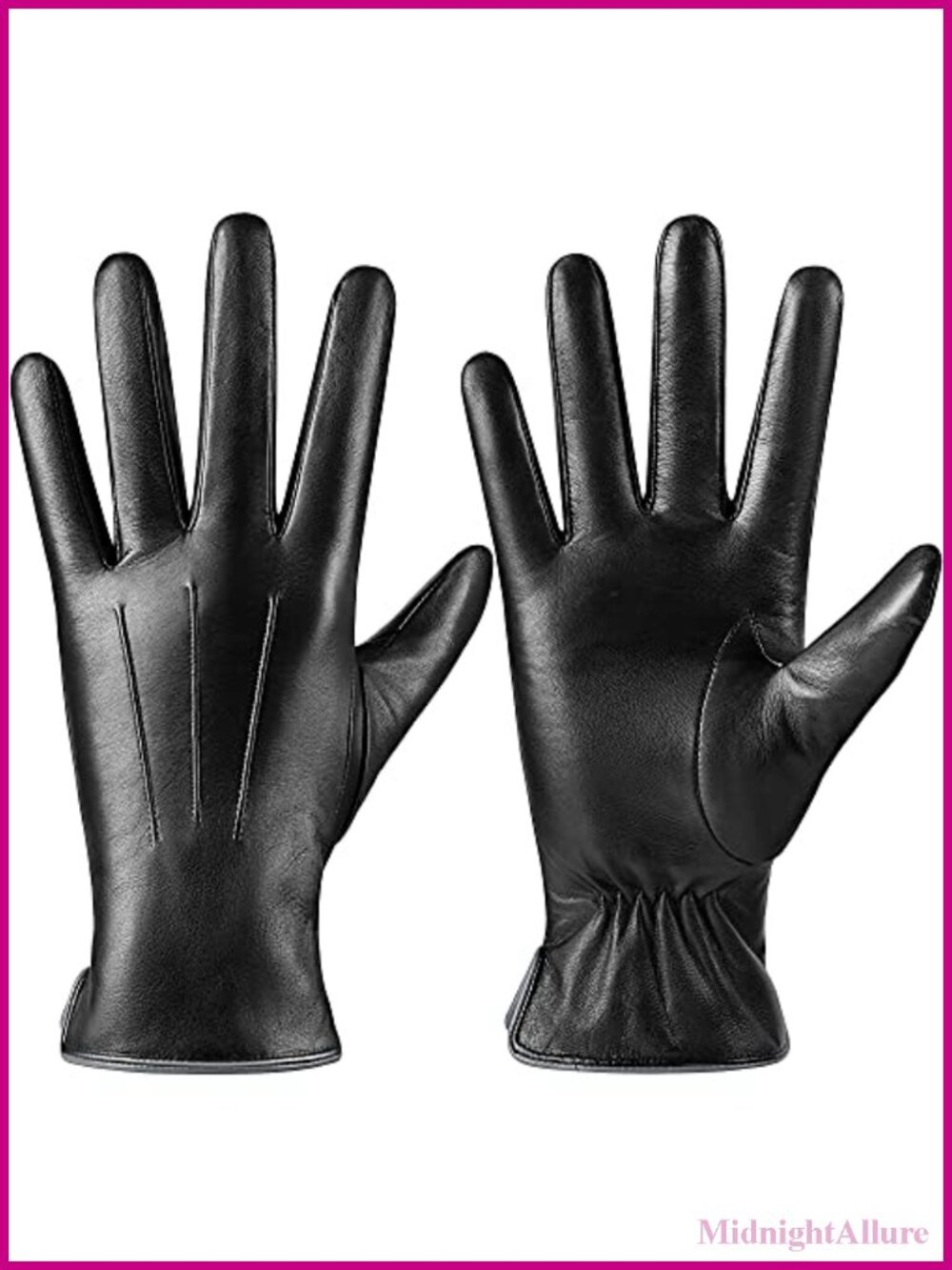 Leather Winter Gloves for Women Wool Lined Touchscreen Texting